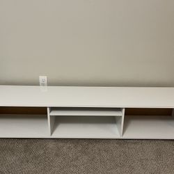 White Low Profile Bookcase