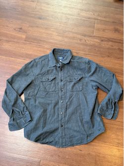 American Eagle XL Charcoal Flannel Workwear Shirt Grunge Core Y2K