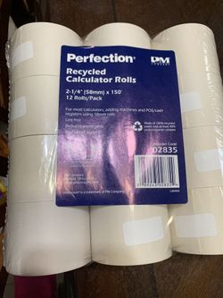 Perfection recycled calculator rolls 2-1/4' * 150'