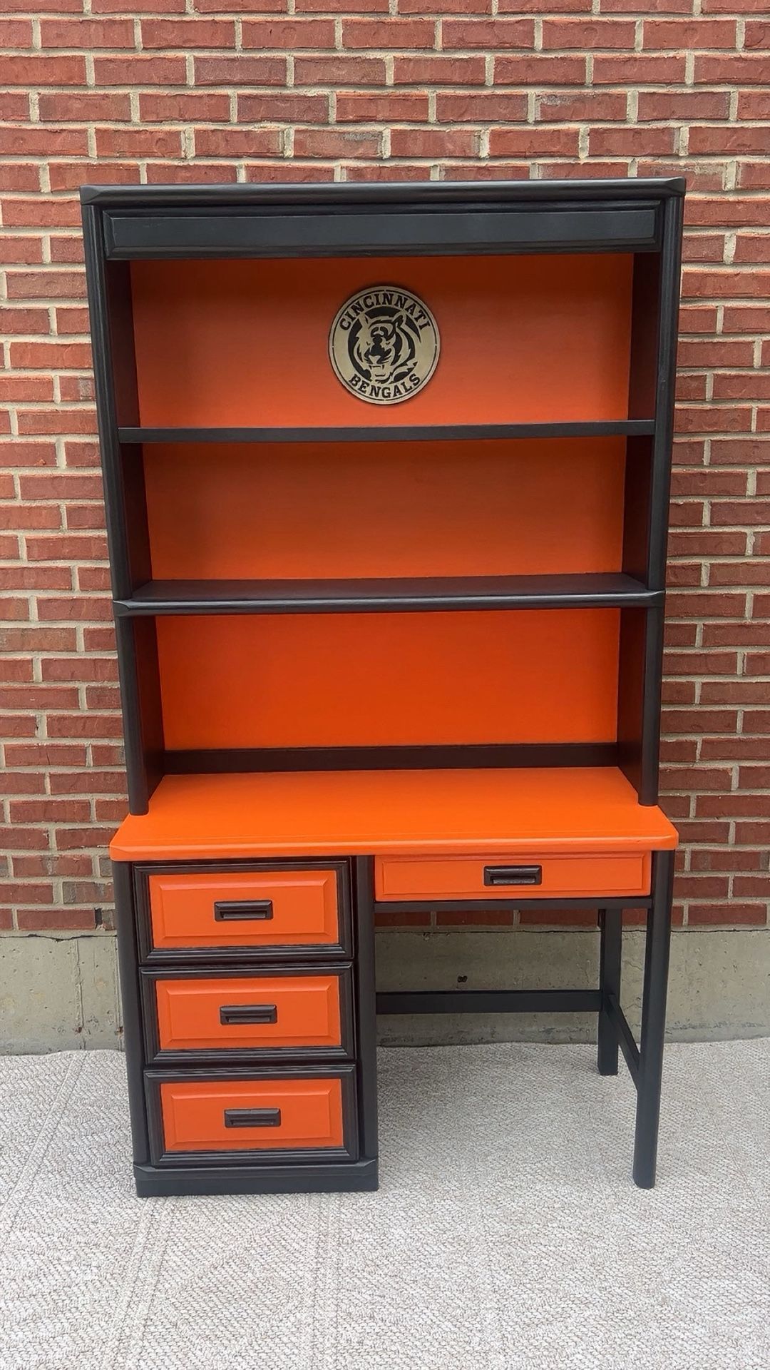 Bengals Inspired Desk with Hutch