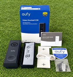 Eufy C30 2K Wireless Video Doorbell Camera Battery Powered No Monthly Fee | New!