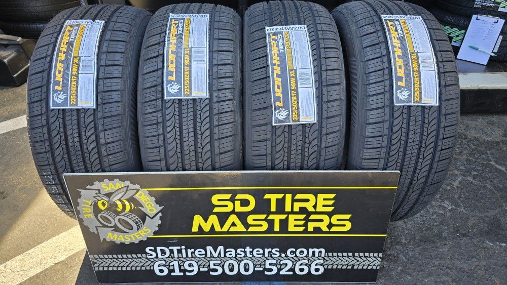 4 NEW TIRES 225/50/17 LION HART RAMANI  60K Miles Warranty $350   CASH PRICE  🐝 🛞 FREE INSTALLATION 🐝 🛞 