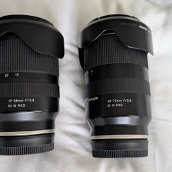 Tamron 28-75mm & 17-28mm F/2.8 Sony FE  Zoom Lens combo