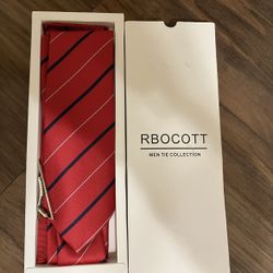 Men’s Striped Red Tie