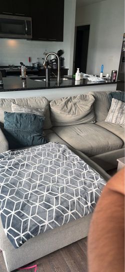 Modern Gray Sectional Sofa – Moving Sale