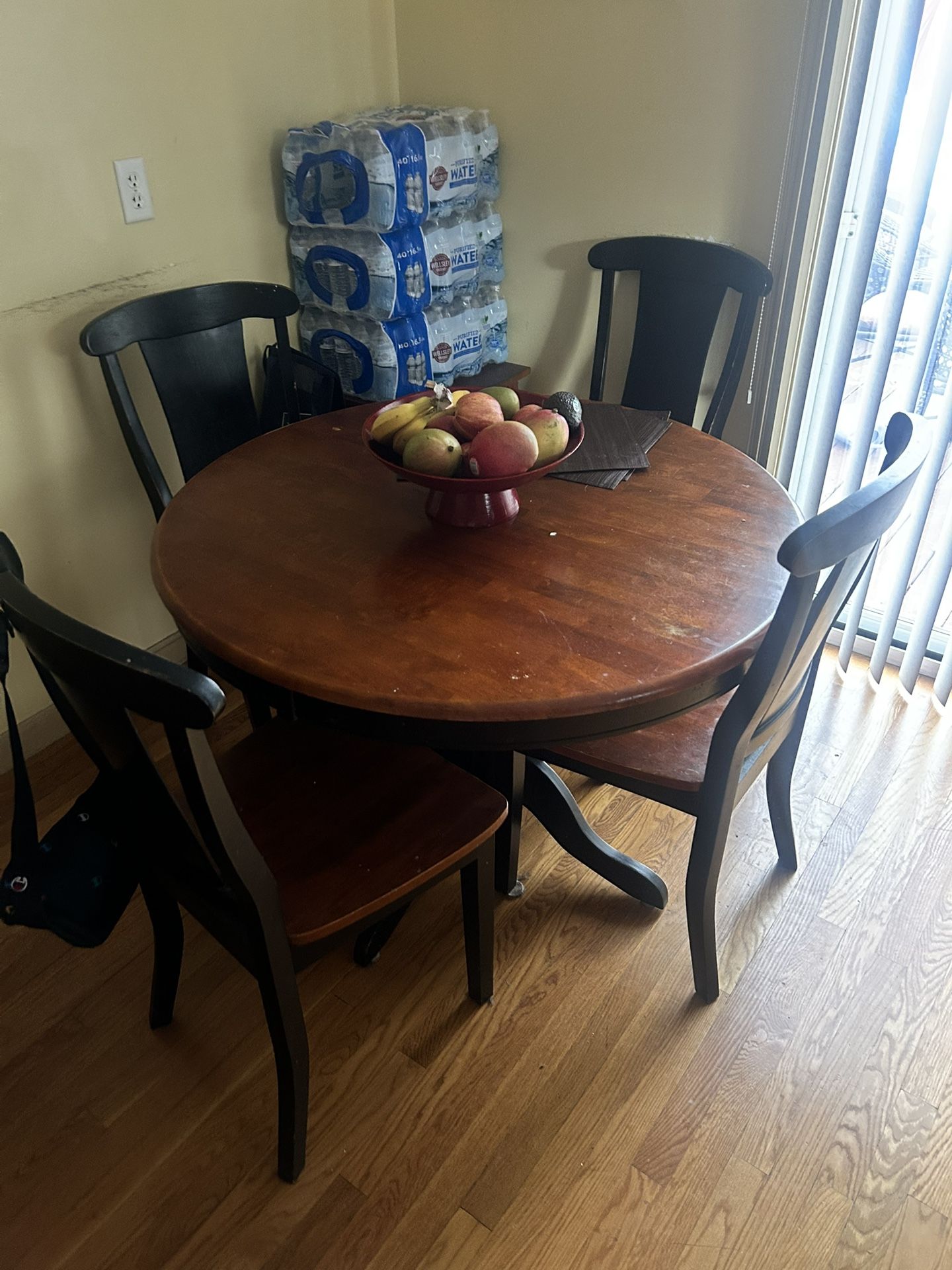 Round wooden table