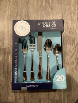 Gourmet Basics by Mikasa Lunea Frost 20-Piece Flatware Set 