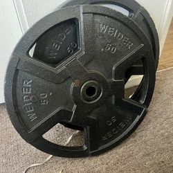 Two 50lb Plates For Slim Barbell Bar