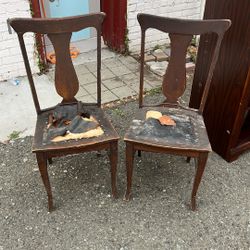 Antique Wood Chairs 