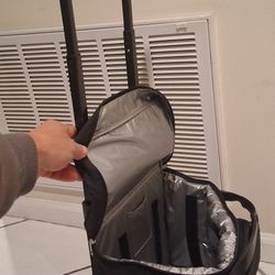 Rolling Cooler Tote Travel Bag Telescope Handle Shoulder Strap Beach Boat Pool Spa Vacation Quick Handle Camping Lunch Picnic Meds 