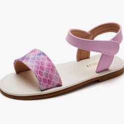 Charmivy Girls Dress Sandals Little Kid/Big Kid Summer Shoes, Braided Upper, Round Open Toe, Flat