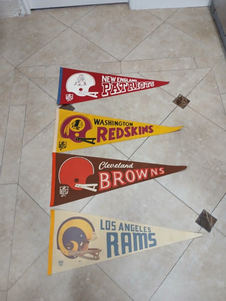 NFL Vintage Penants Flags - SD Chargers, Phoenix Cardinals, Redskins, Rams, Patriots, Browns more