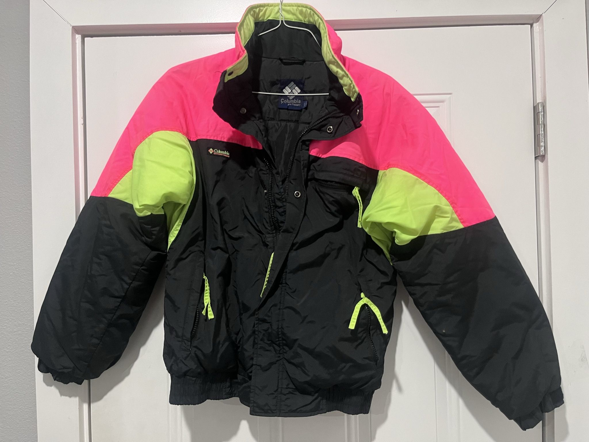 Colombia Pink And Neon Puffer Jacket 