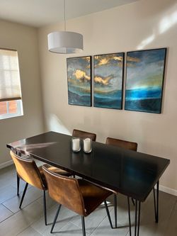 Espresso maple wood dining table