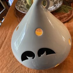 Large Ceramic Halloween Friendly Ghost Luminarie