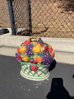 Raymond Waites "Cornucopia" Ceramic Fruit Cookie Jar – Vintage Collectible
