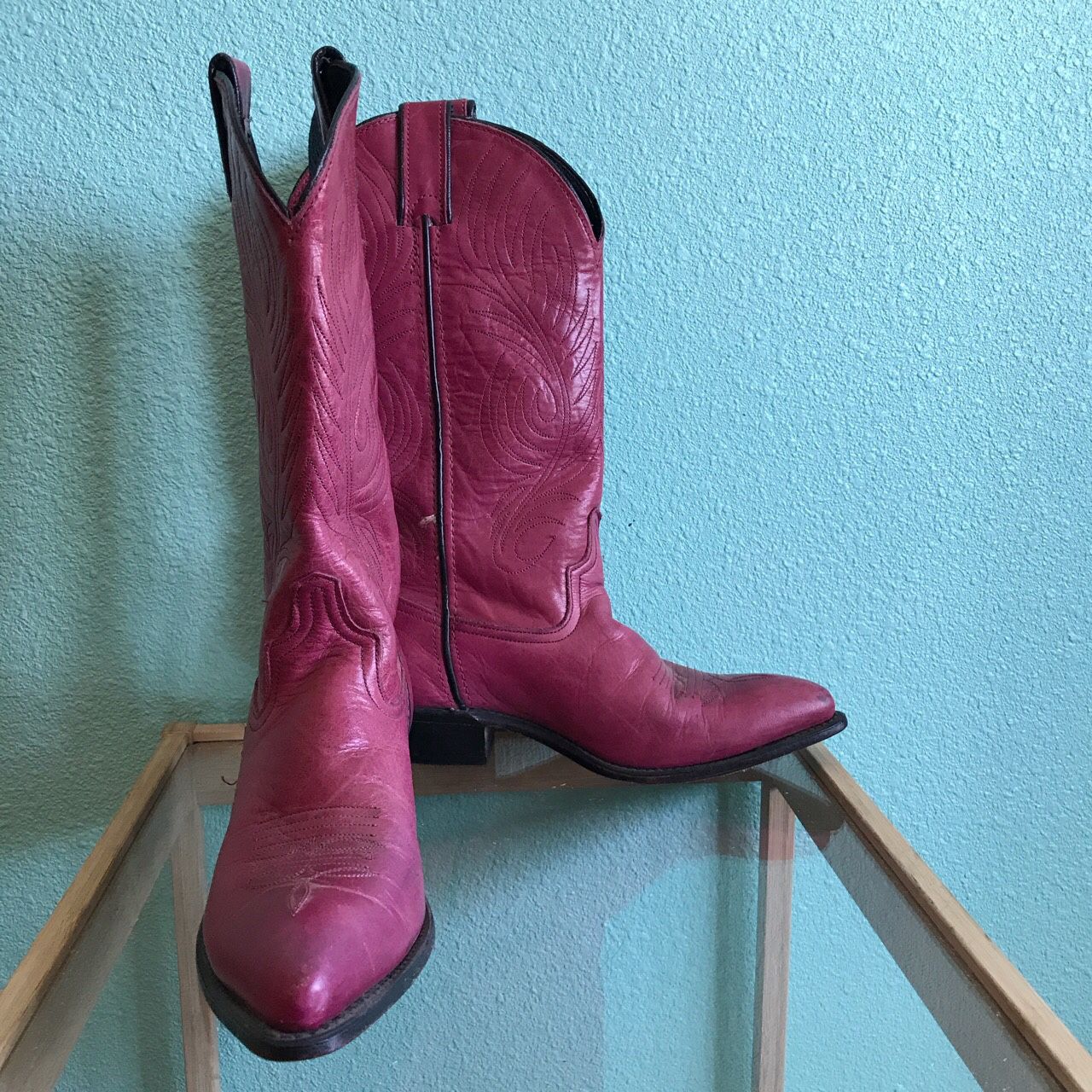 Dark Pink Women Western Boot - Size 6