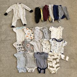 21 Baby Boy Clothes, Size 0-6 Months