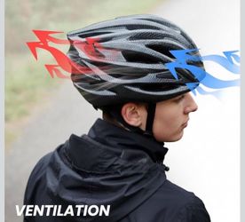 Bike Helmet Lightweight Ventilated for Men Women, Adjustable Size 21.6 - 22.8 inches , Carbon