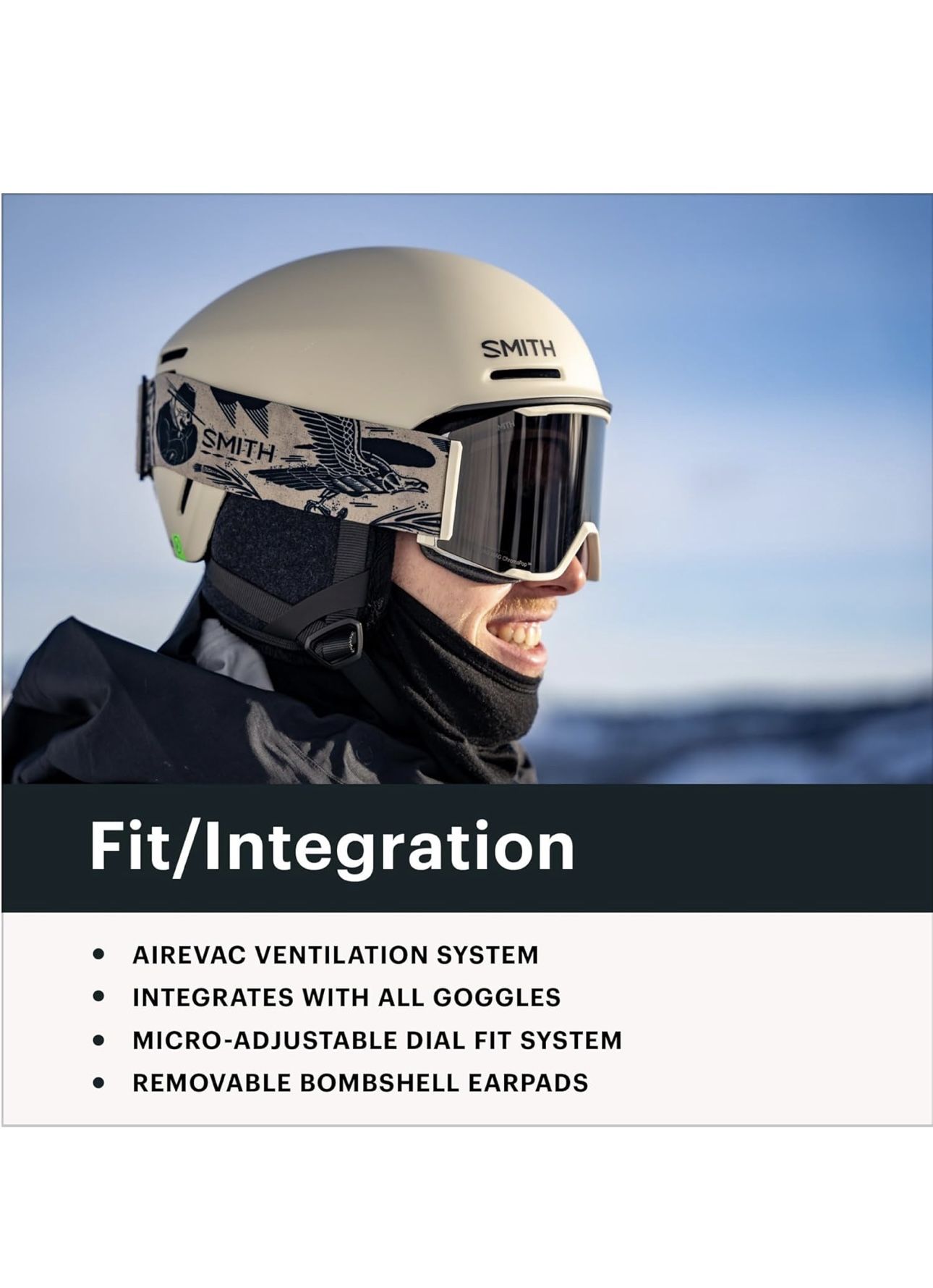 Smith Rodeo Snow Helmet - Adult Ski & Snowboard Helmet with MIPS Technology, Adjustable Fit, Ear Padding & Ventilation - Head Protection for Men & Wom