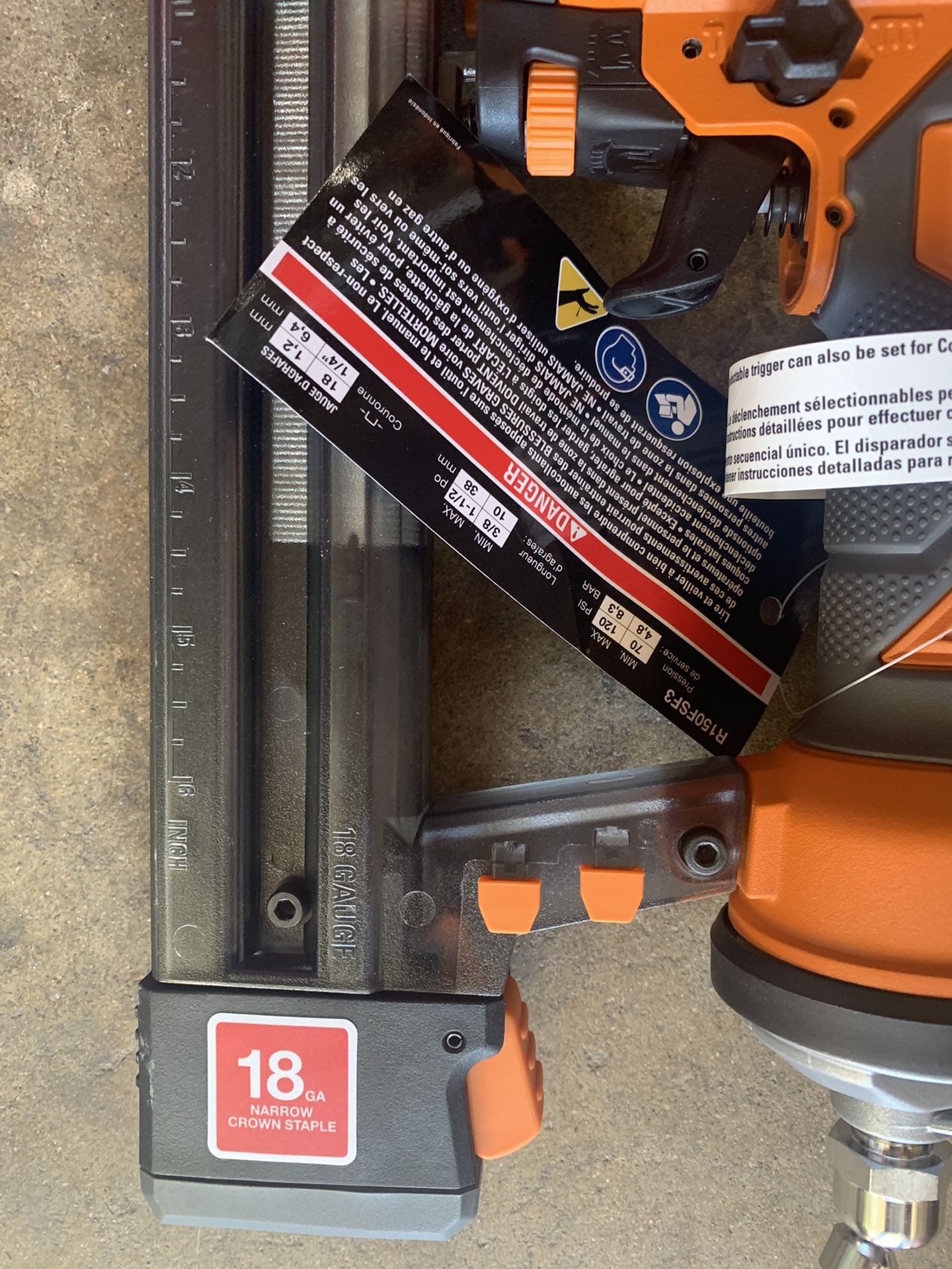 Ridgid narrow crown stapler 18 ga