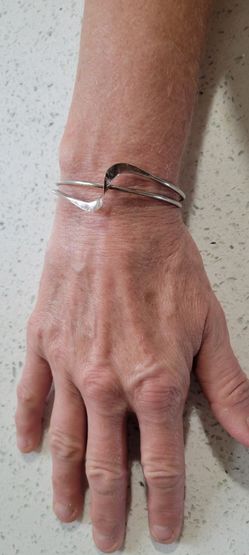 Vintage 1970's 925 Marked Wavy Bracelet 