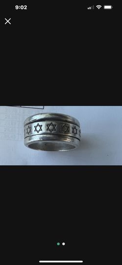 Sterling Silver Star Of David Spinning Ring Size 10