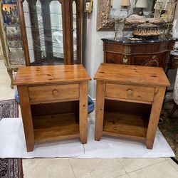 Pair of Classical Mid Century Pine Wood Swedish Nightstands-Side Tables🌷