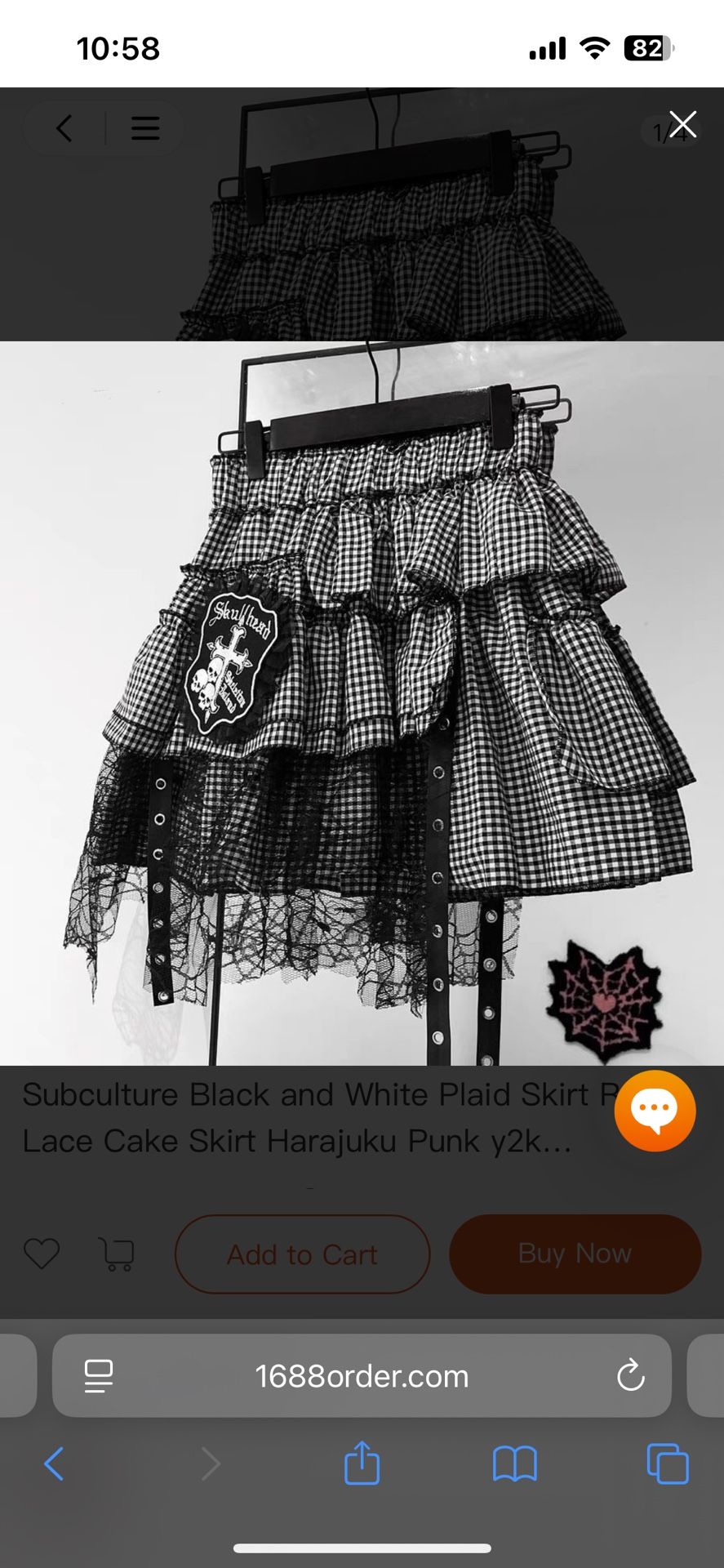Y2K BLACK AND WHITE SKIRT