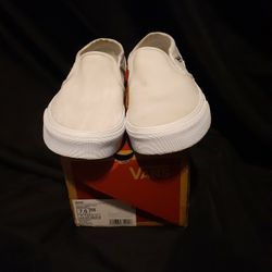 Van's Classic Slip On Pure White Size 7 Womens/ 5.5u Merns