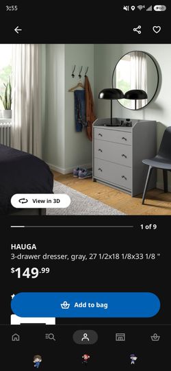 2 HAUGA 3-drawer dresser
