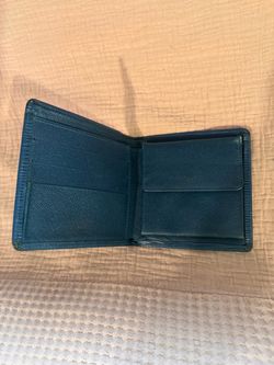 Blue Epi Leather Bifold Wallet with Coin Pocket