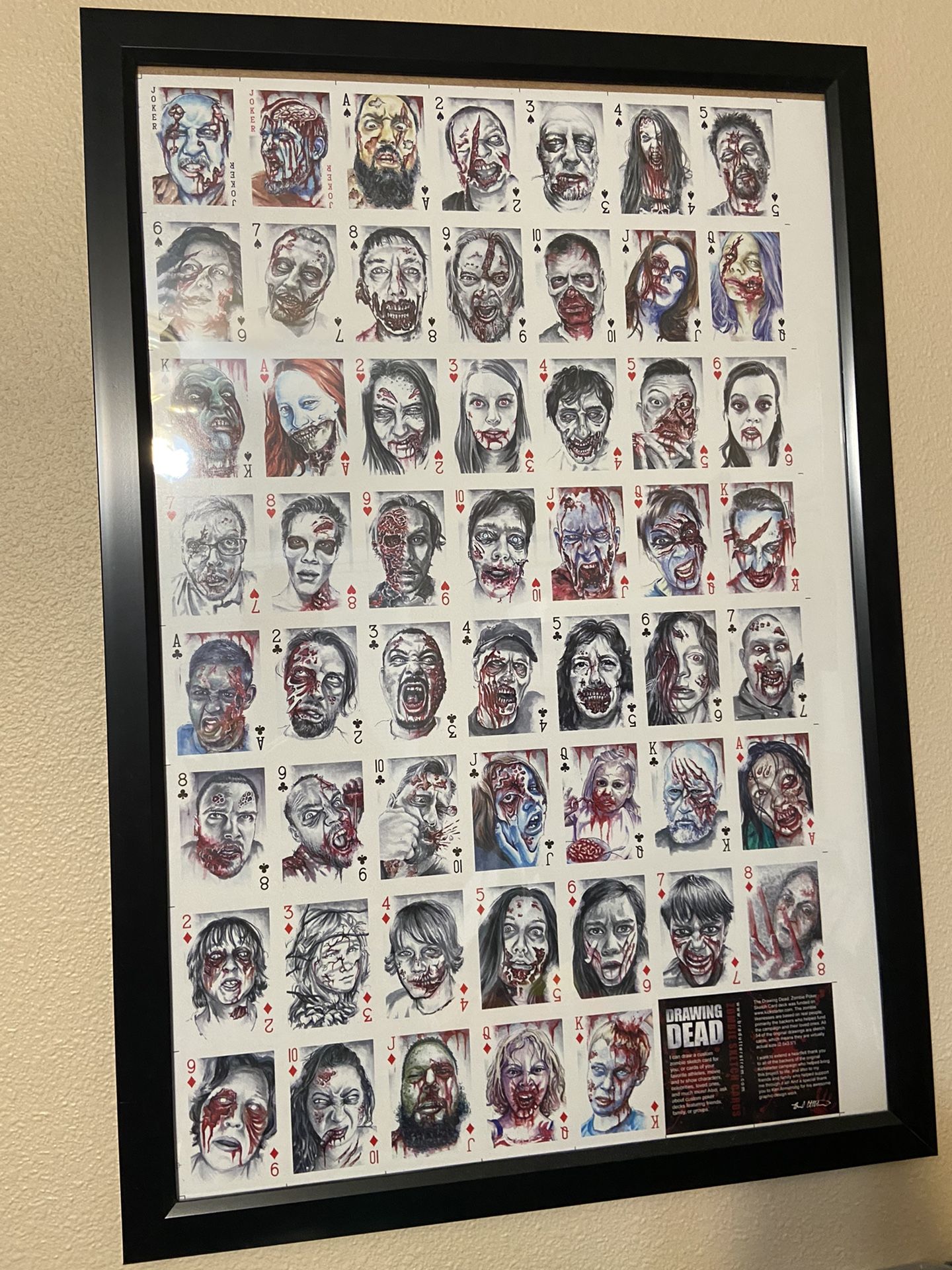 Walking Dead Zombie Poker Artwork Playing Cards And Poster