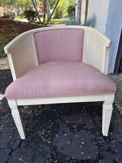 Vintage Cane Backed Barrel Chair