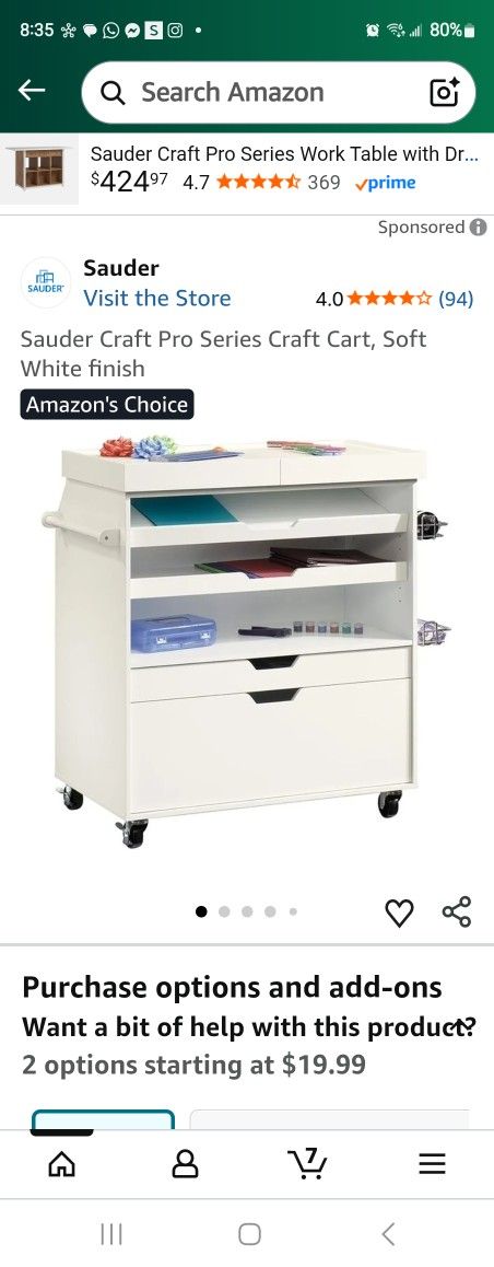 Craft Cabinet With Storage And Wheels