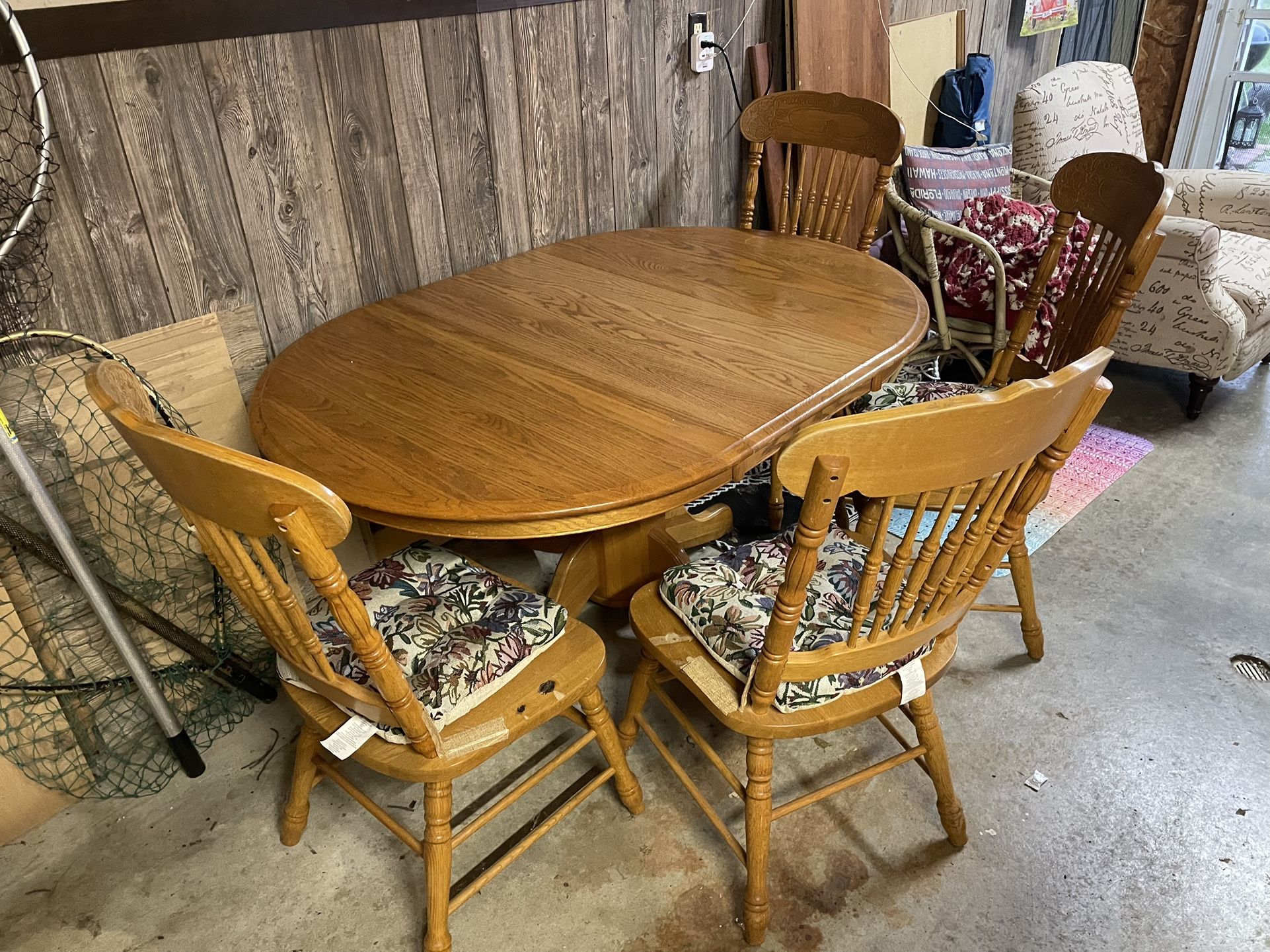 Oak Table And 4 Chairs