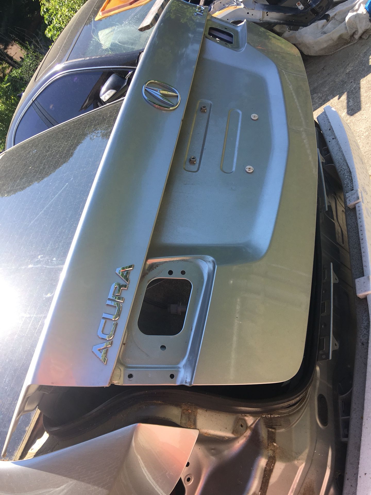Silver Acura TSX trunk