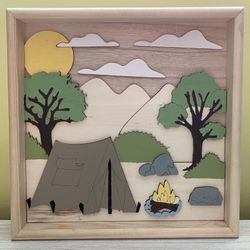 Unique 3D Framed Art - Camping
