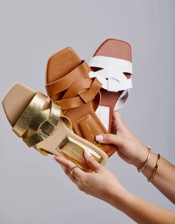 JADE - Women’s Flat Slide Sandals – Handmade Woven Summer Sandals