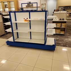 rolling fixtures heavy with shelves