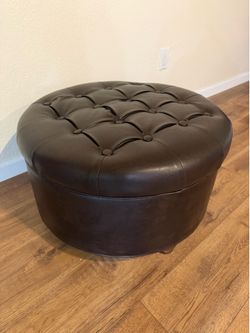 Chocolate Brown Tufted Storage Ottoman