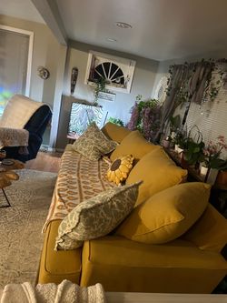 Gently used/like new - yellow couch