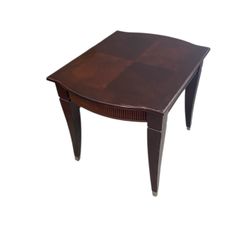 Contemporary Wood Side Table with Decorative Inlay Top