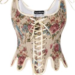 Scarlet Darkness Floral Corset Size M