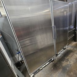 72' SUB ZERO COLUMNS REFRIGERATOR AND FREEZER STAINLESS STEEL 