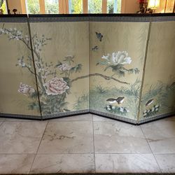 Vintage Asian 4 Panel Silk Screen.