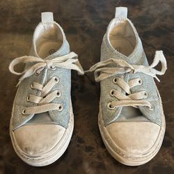 Girls Size 11 Blue Sparkly Shoes