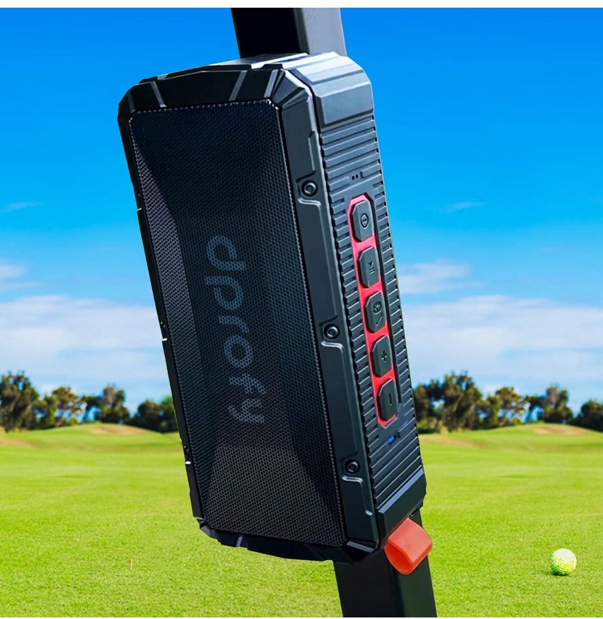 Pro Portable Magnetic Bluetooth Golf Speaker Wireless Waterproof IPX6/Shockproof 3rd Generation Magnetic Golf Speakers for Golf Cart 24Hour Battery Go