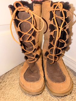 Ugg tall lace up boot size 8