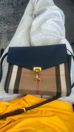 Burberry Small Macken House Check Crossbody NAVY